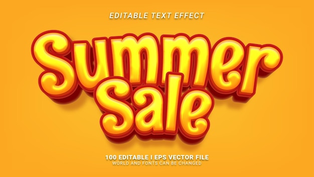 Efecto de texto de venta de verano