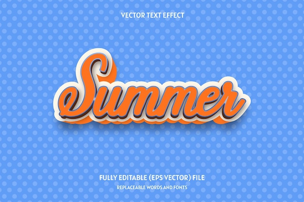 efecto de texto de verano 3d
