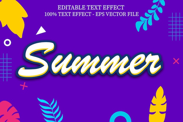 Efecto de texto de verano estilo moderno