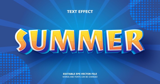 Vector efecto de texto de verano