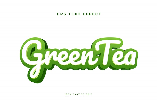 Vector efecto de texto verde blanco verde