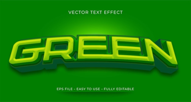 Efecto de texto verde estilo de texto 3d editable