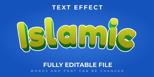 Efecto de texto verde islámico Diseño sencillo