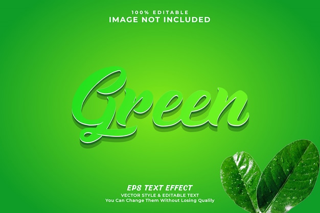 Vector efecto de texto verde