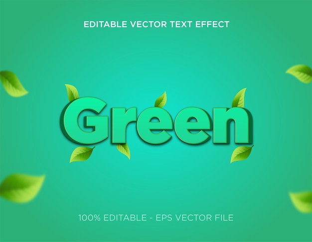 Vector efecto de texto verde