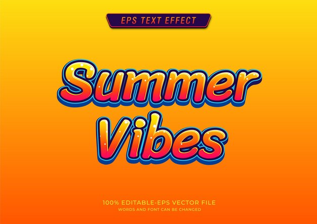 Efecto de texto de las vibraciones de verano