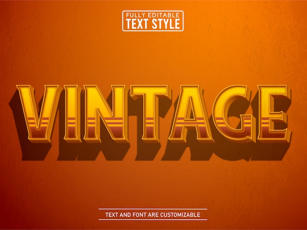 efecto de texto de la vieja escuela vintage