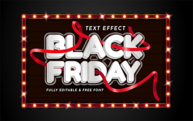 Efecto de texto de viernes negro con estilo 3d editable