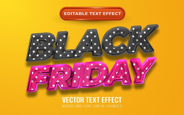 Vector efecto de texto de viernes negro