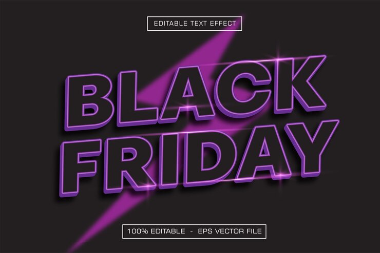 Vector efecto de texto del viernes negro