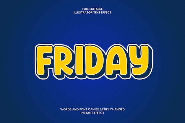 efecto de texto de viernes