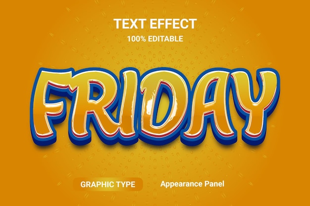 efecto de texto de viernes