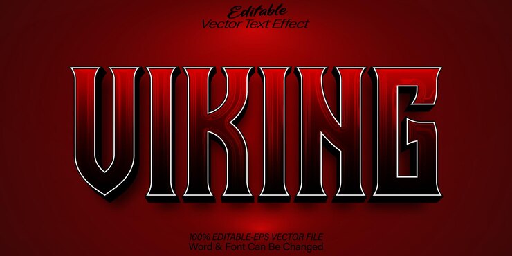 Vector efecto de texto vikingo alfabeto editable historia nórdica odín del norte mitología vándala