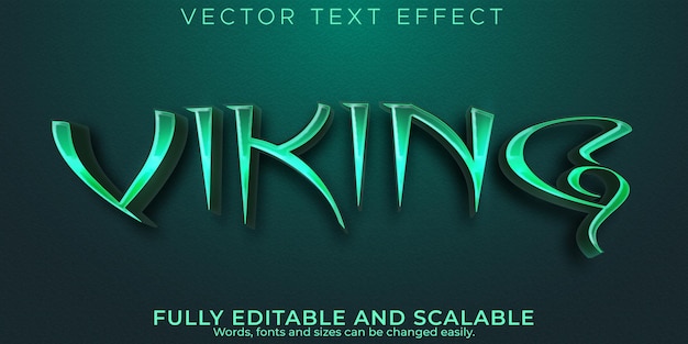 Efecto de texto vikingo, vandalismo editable y estilo de texto escandinavo