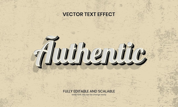 Vector efecto de texto vintage auténtico creativo.