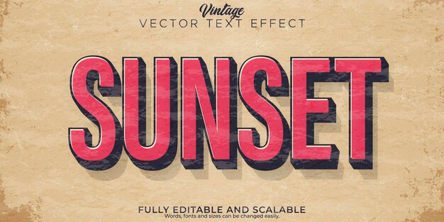 Efecto de texto vintage editable estilo de texto retro y antiguo