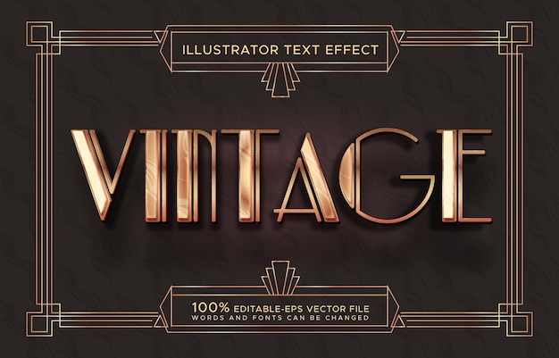 Efecto de texto vintage en estilo Art Deco