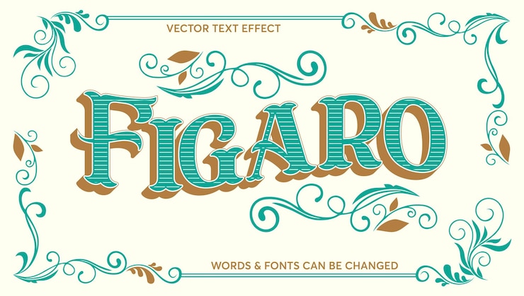 Vector efecto de texto vintage estilo de texto editable y marco ornamental