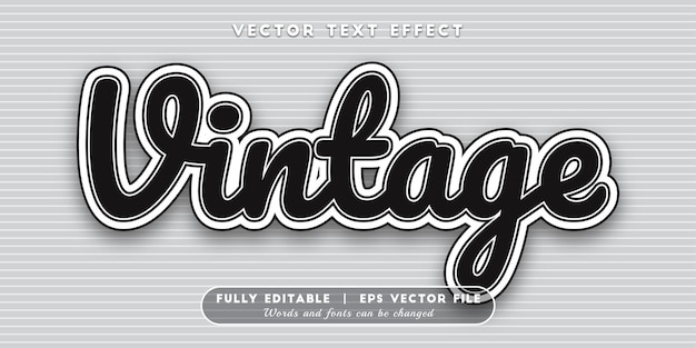 Efecto de texto vintage, estilo de texto editable