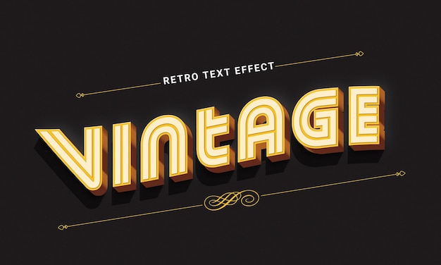 Vector efecto de texto vintage retro editable
