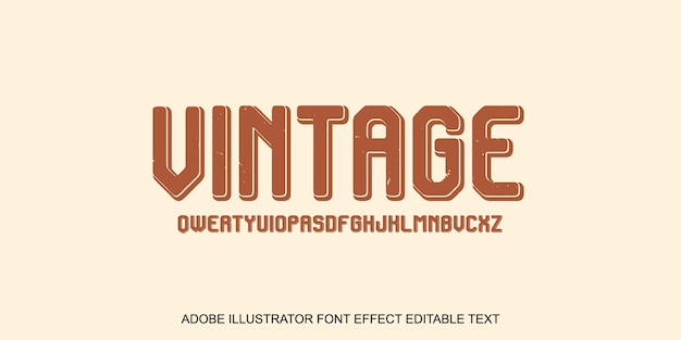 Vector efecto de texto vintage