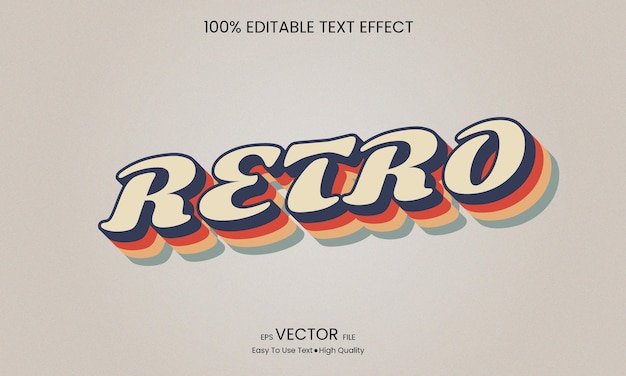 Vector efecto de texto vintage