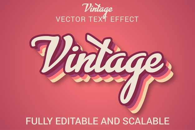 Vector efecto de texto vintage