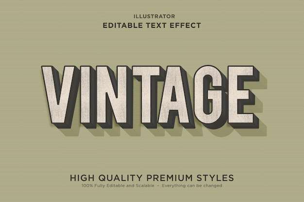 Vector efecto de texto vintage