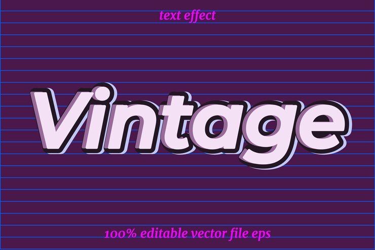 Vector efecto de texto vintage