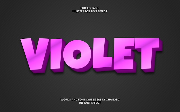 Vector efecto de texto violeta