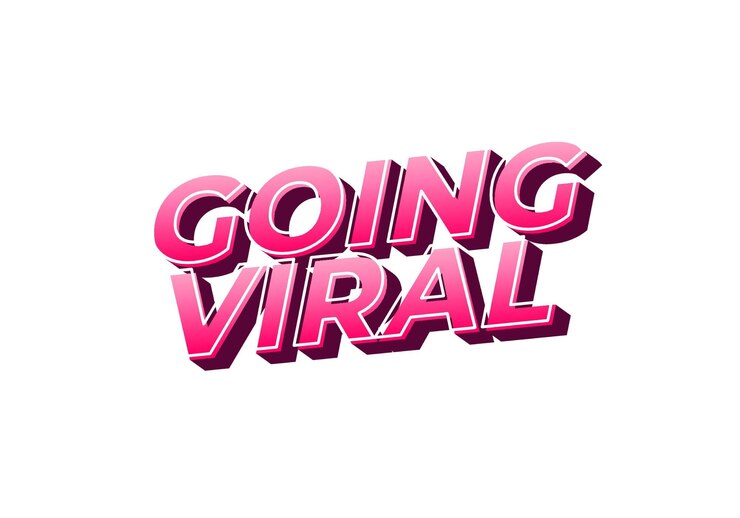 Vector efecto de texto viral en color llamativo y efecto de aspecto 3d