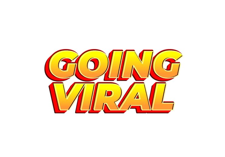 Vector efecto de texto viral en color llamativo y efecto de aspecto 3d