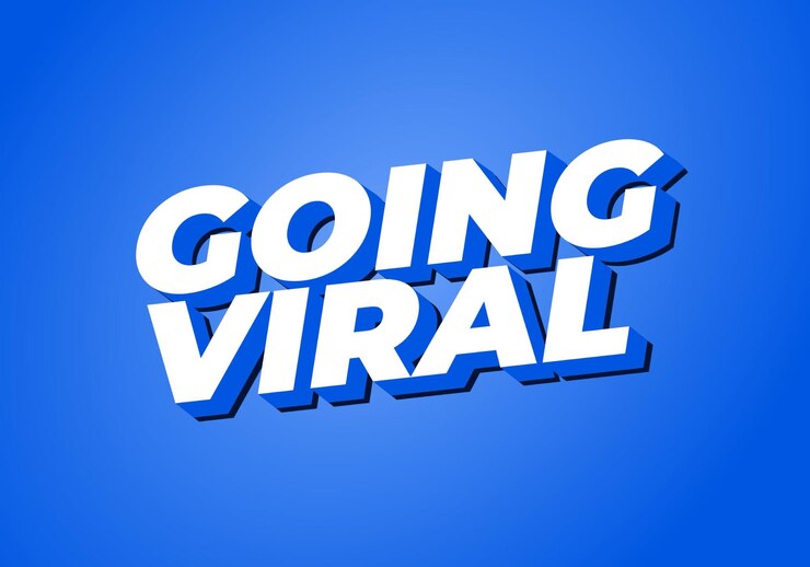 Vector efecto de texto viral en estilo 3d con colores modernos