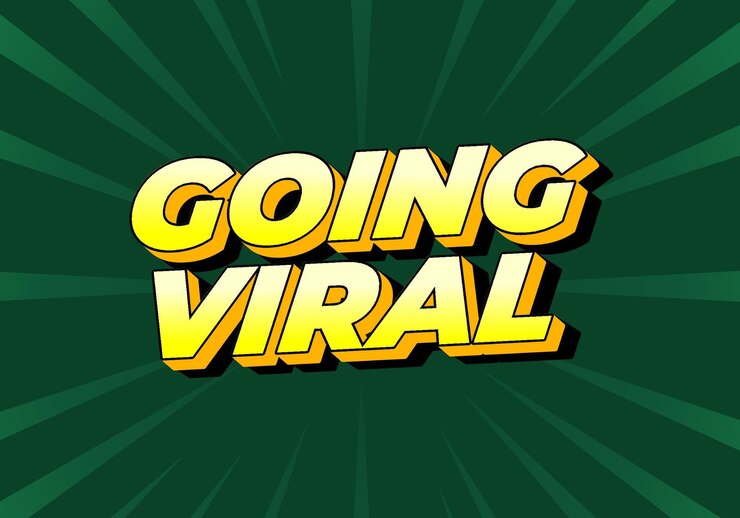 Vector efecto de texto viral en estilo 3d con colores modernos