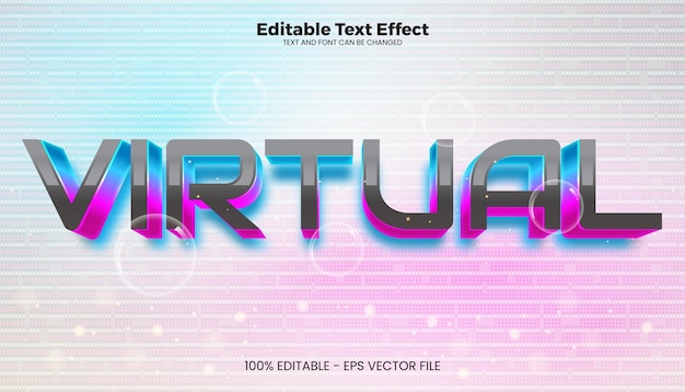 Efecto de texto virtual editable en estilo de tendencia moderna.
