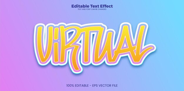 Efecto de texto virtual editable en estilo de tendencia moderna.