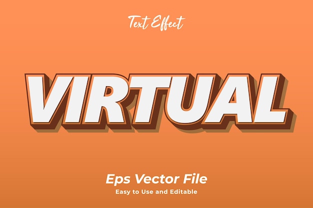 Efecto de texto virtual editable y fácil de usar vector premium