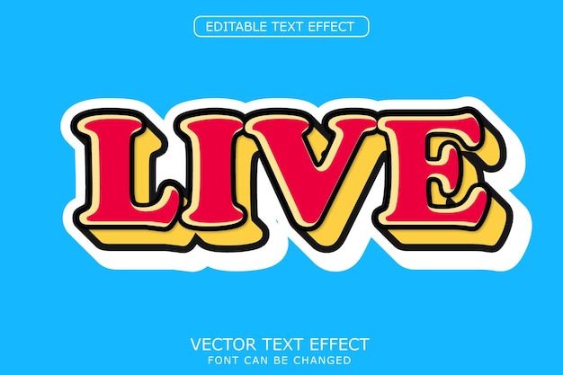 Vector efecto de texto en vivo