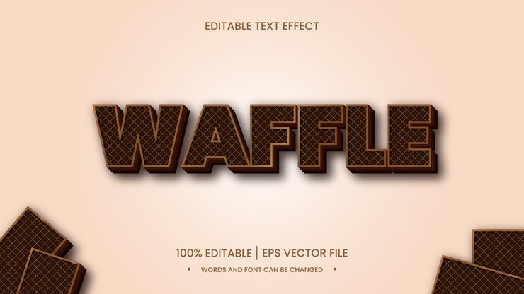 Vector efecto de texto waffle