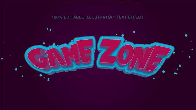 Efecto de texto de la zona de juego totalmente editable