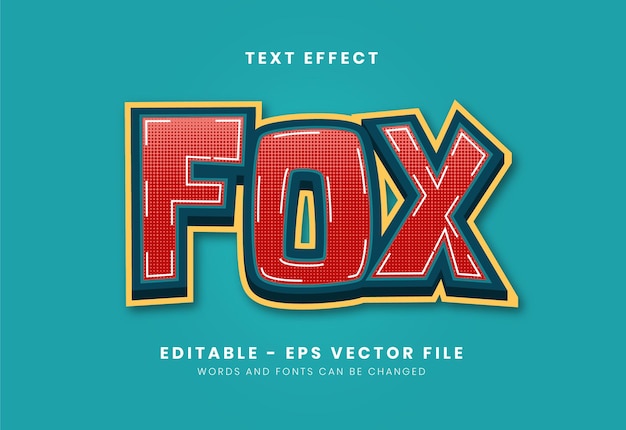 Efecto de texto de zorro editable - estilo duro