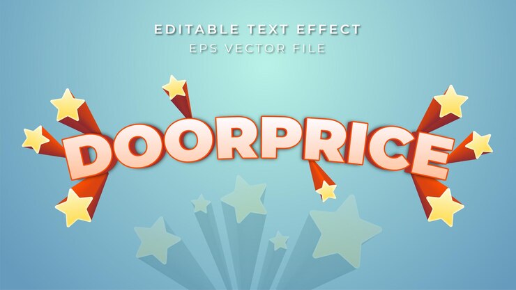 Vector efecto de textopuertaprice
