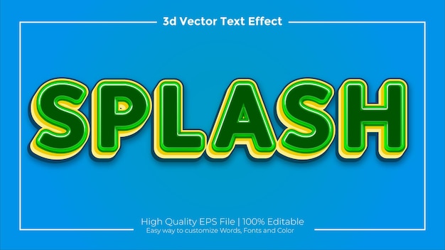 Efecto de título de texto 3d vector eps de alta calidad totalmente editable