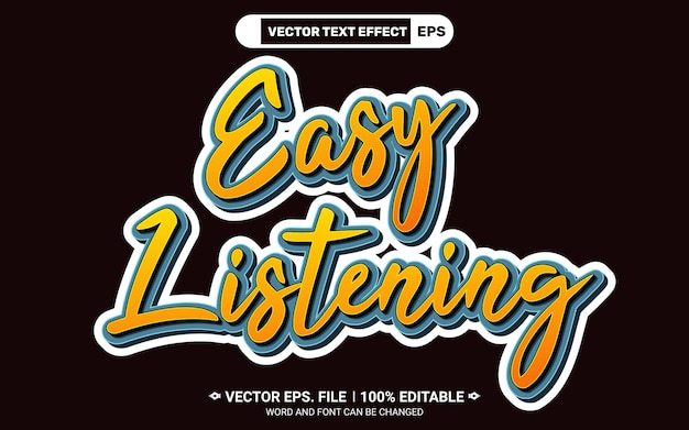 Vector efecto vectorial de estilo de texto de cita editable en 3d fácil de escuchar