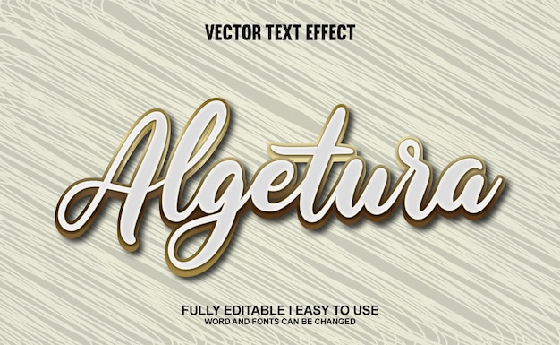 Efecto vectorial de fuente editable de Algetura