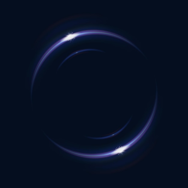 Efecto vectorial de una línea circular brillante de luz Un rastro brillante y ardiente en un fondo oscuro