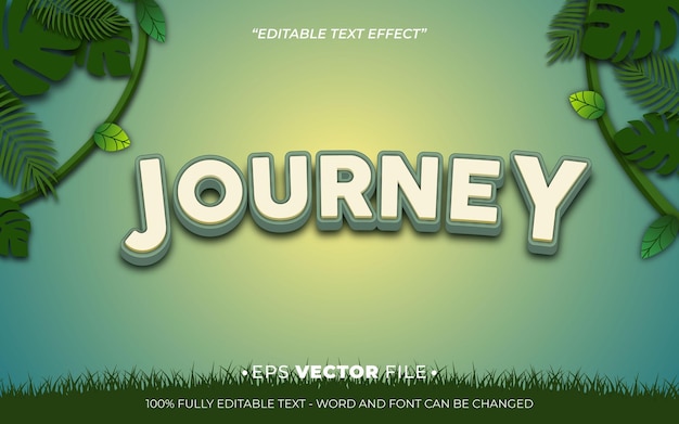 efecto de viaje de texto vector editable 3d