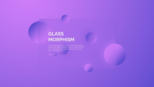 Efecto de vidrio realista estilo Glassmorphism con un conjunto de placas de vidrio transparente diseño vectorial