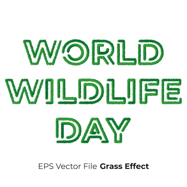 Efecto de vidrio vectorial EPS del Día Mundial de la Vida Silvestre