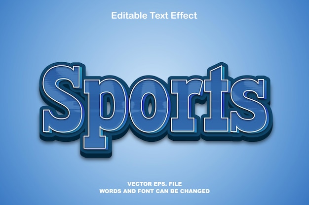 Efectos editables de texto 3d de textura de color azul deportivo